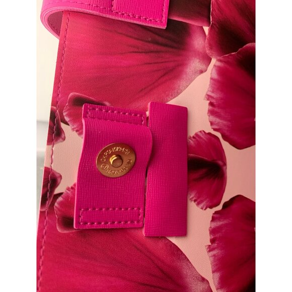 New Vince Camuto Pink Fuscia Tote Bag With Gold Logo & Magnetic Closure Snap - Picture 6 of 13